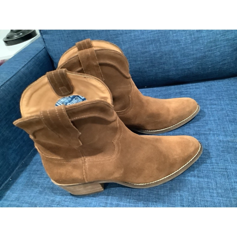 Dingo Womens Tumbleweed Sand Suede Leather Western Ankle Boots Size 10M - Picture 1 of 10